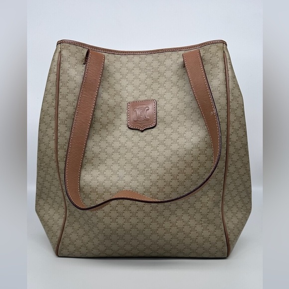 Vintage Celine Macadam Tote Bag Triomphe - Picture 2 of 12